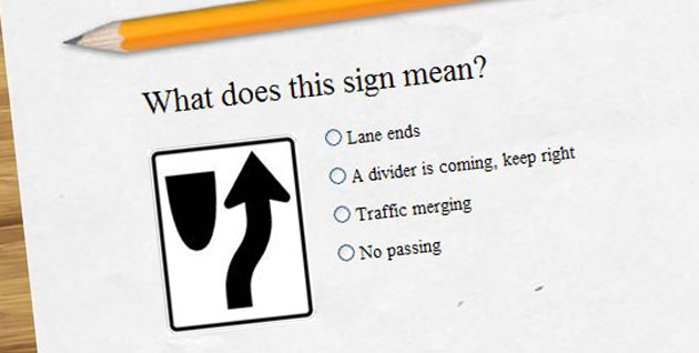 written driving test question
