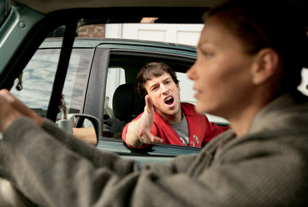 driver in cer yelling