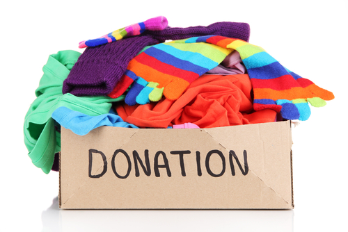 box with donation clothes