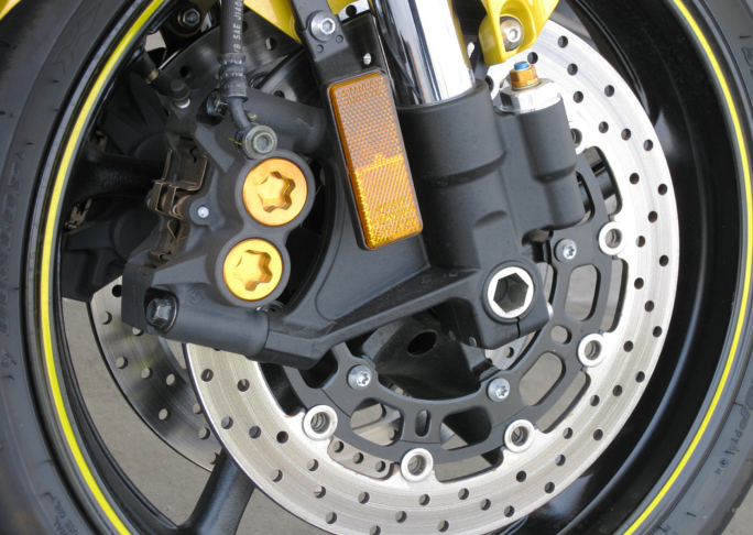 brakes on motorcycle wheel