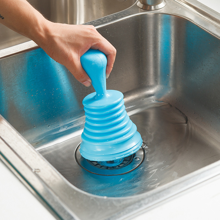 blue rubber hand sink plunger