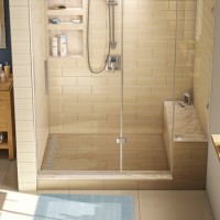 beige tiled shower
