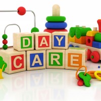 daycare word out of toy cubes