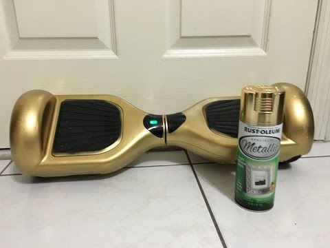 golden hoverboard and spray paint