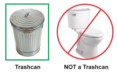 toilet is not a trash can