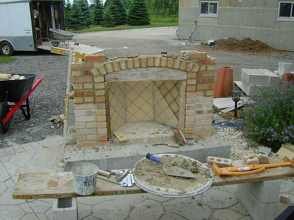 unfinished outdoor fireplace