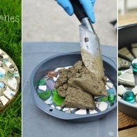 making DIY garden stepping stones