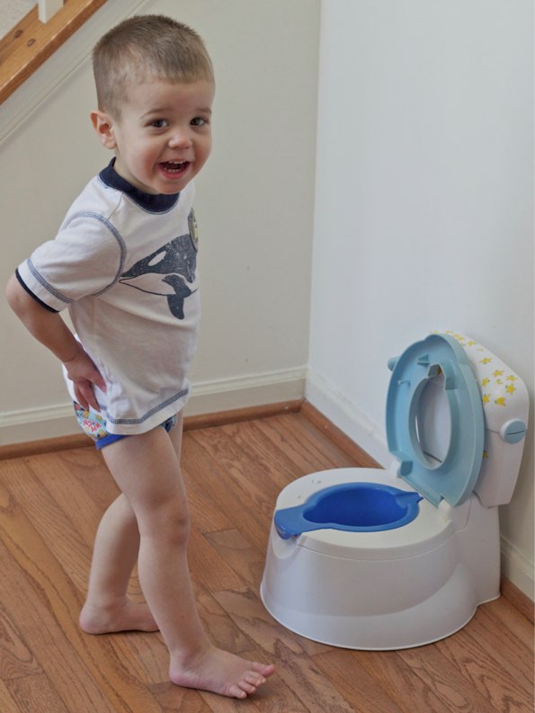 boy about to use a potty