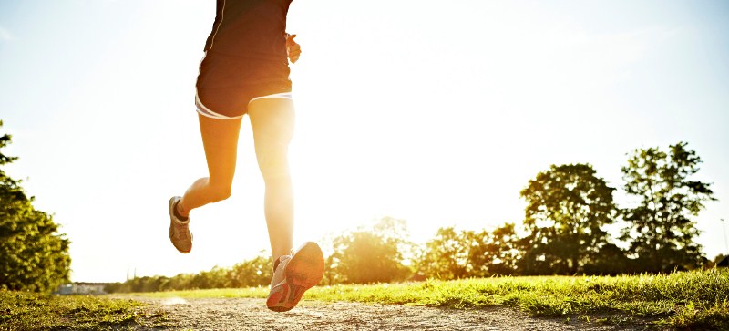 woman running in the sun