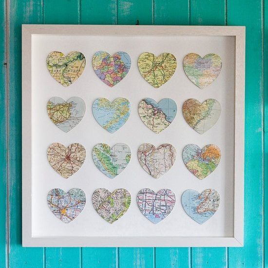 memorable map wall art wedding gift idea