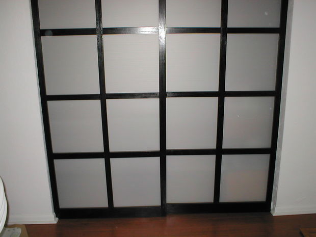 finished diy sliding closet doors