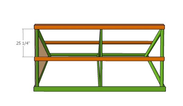 fitting the side braces for a chicken coop