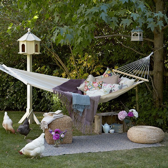 hammock setup in garden