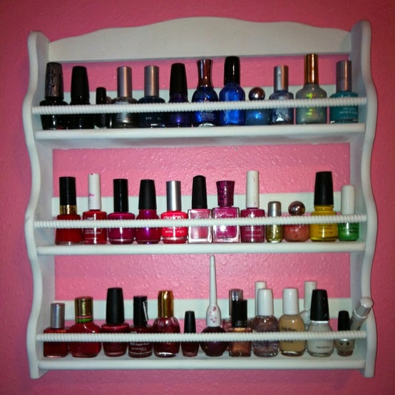 spice rack to store nail polishes