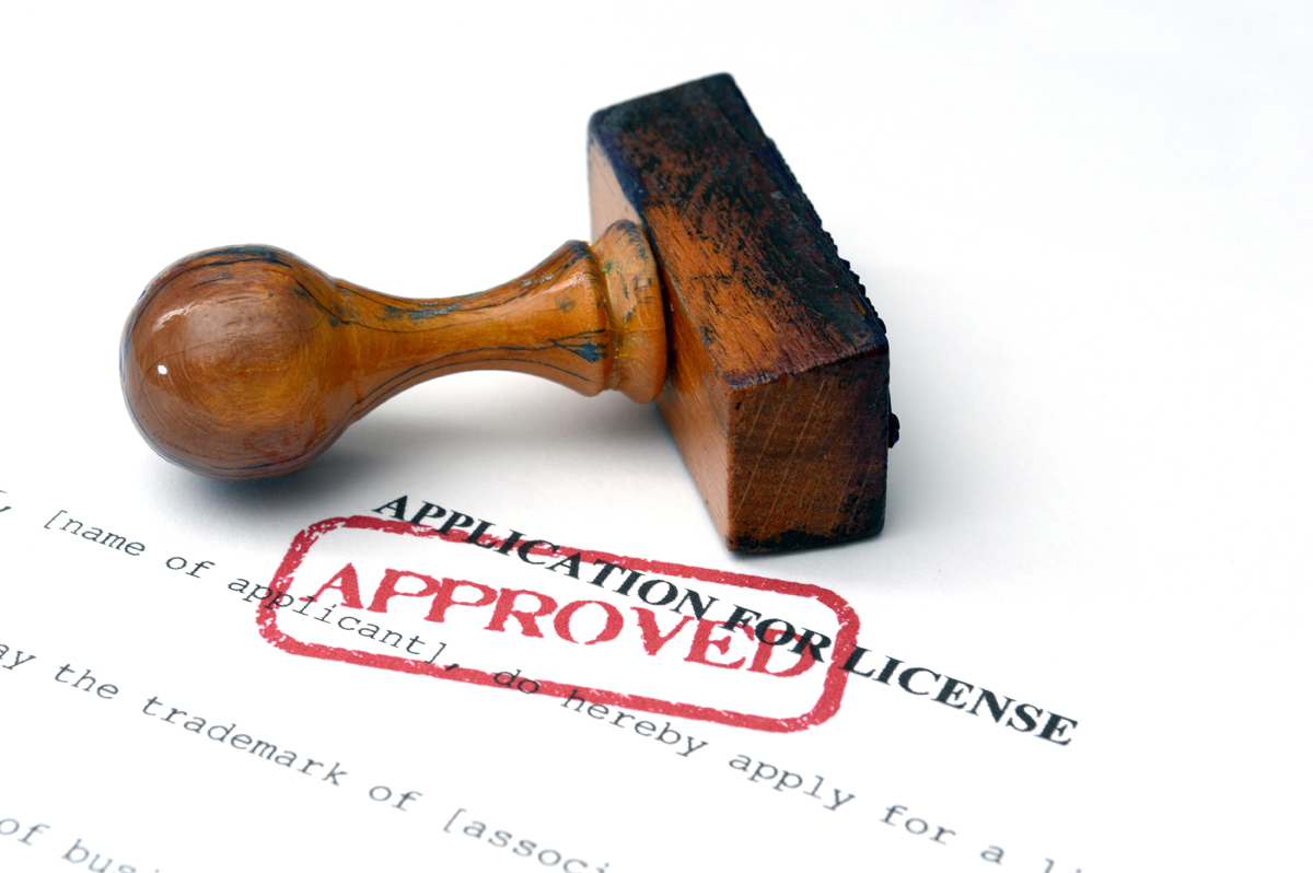 application for license approved