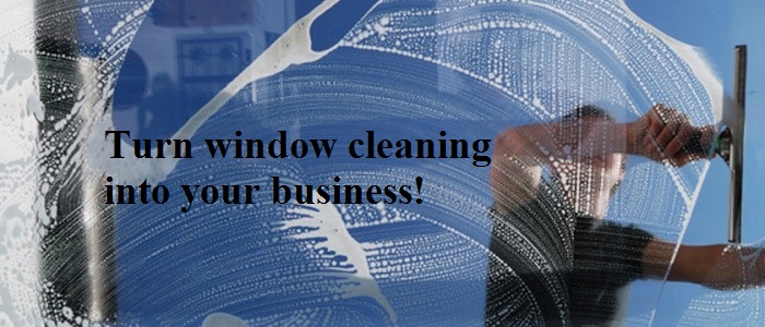 window cleaning business banner person cleaning window with a squeegee
