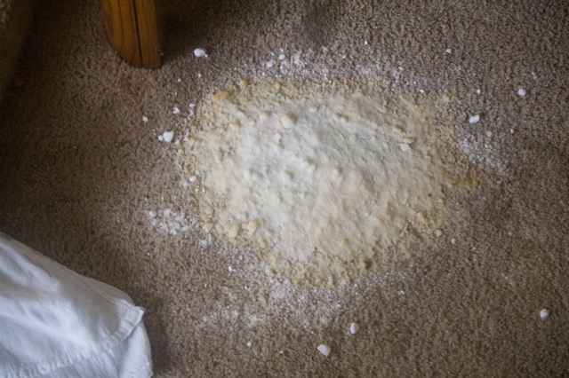 baking soda on carpet to soak in the urine stains