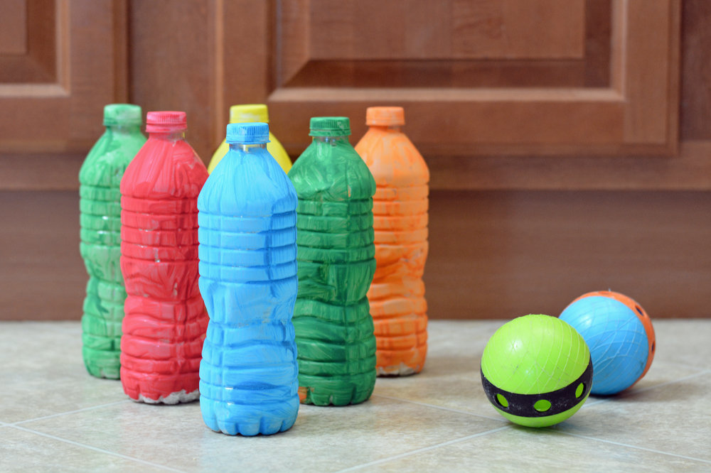 diy bottle bowling set