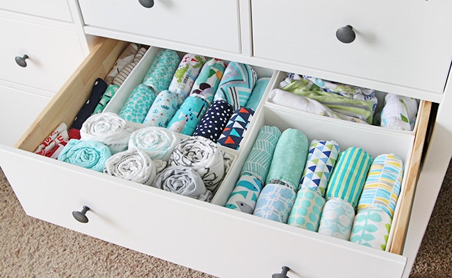 divided drawers in nursery dresser