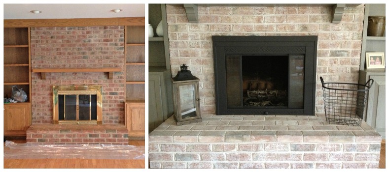 Image 40 of Whitewash Brick Fireplace Before And After