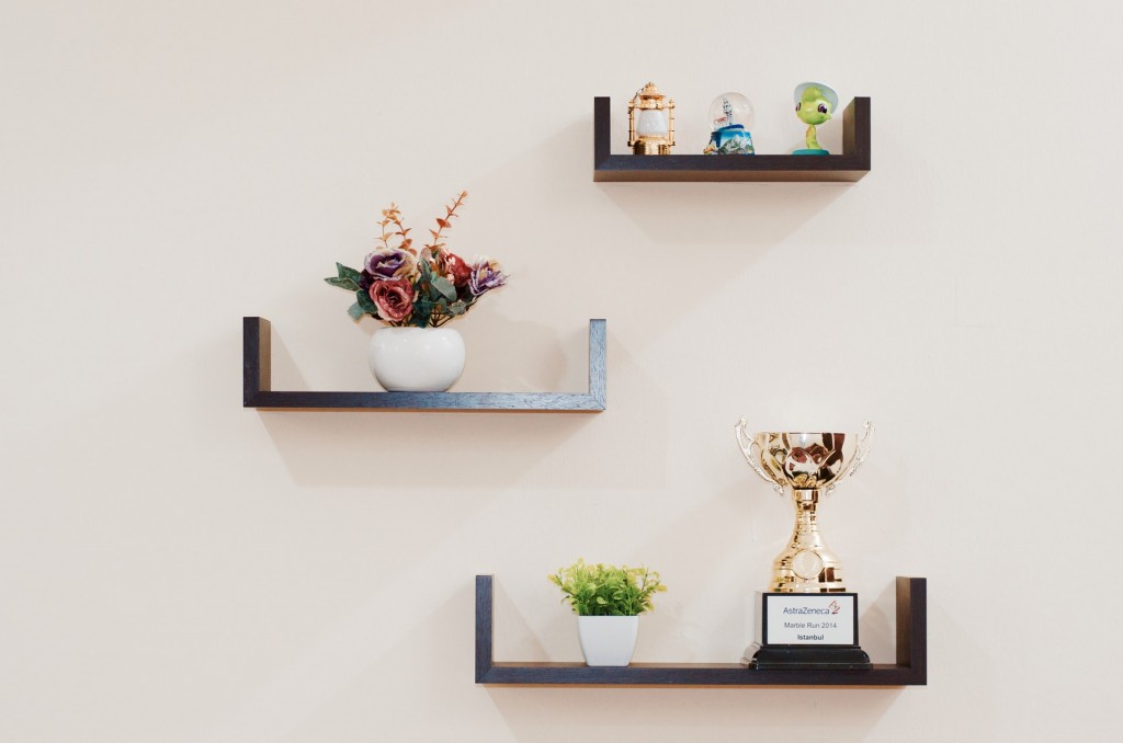 small shelves on the wall