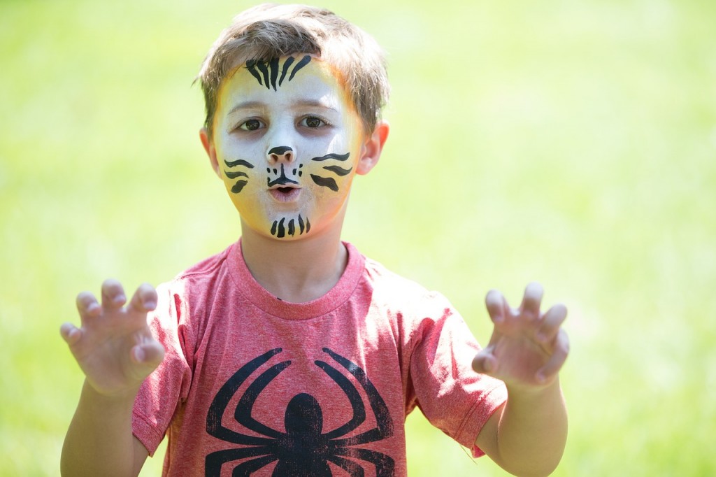 face painted boy