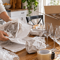 how to pack glasses for moving