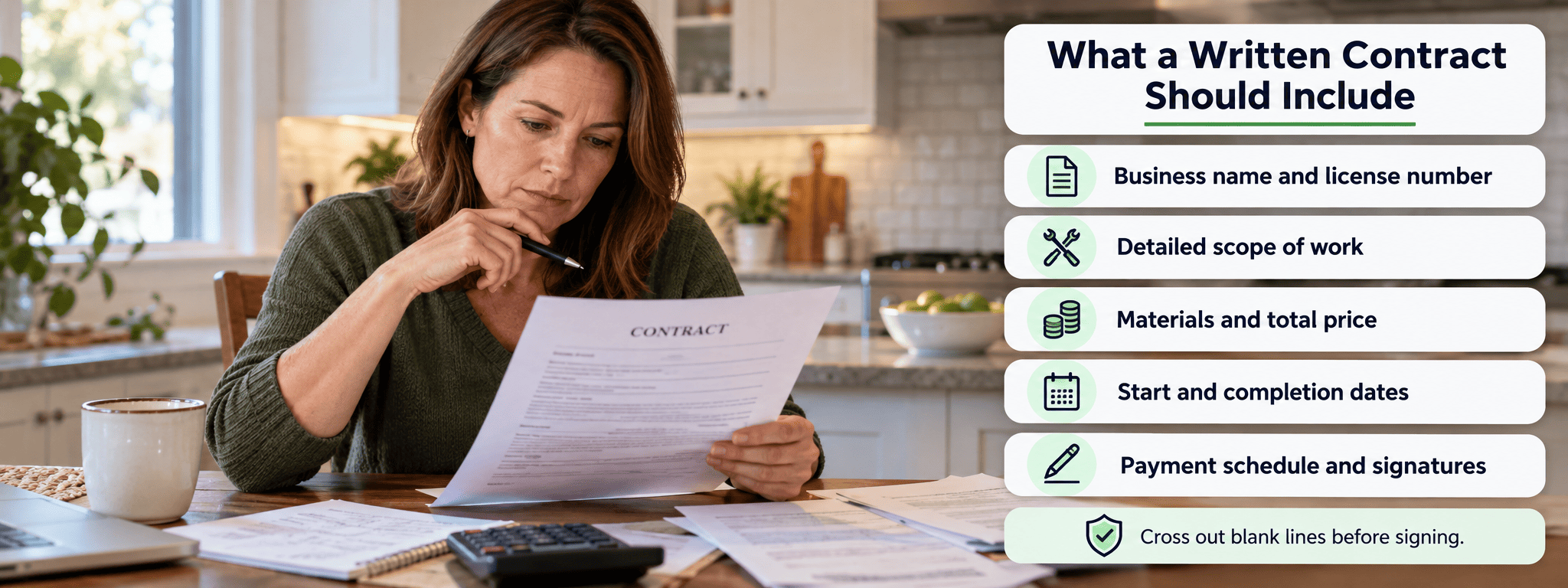 Reviewing a contract under a home improvement consumer protection act