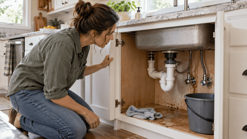 leaking sink