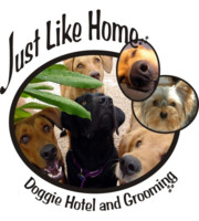 Logo Just Like Home Doggie Hotel And Grooming