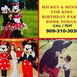 Photo #1: Mickey Mouse, Minnie Mouse - Hire For Your Child's Birthday Party