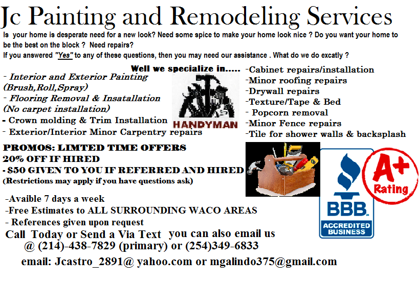 Jc painting and remodeling 6 Photos (214) 4387829 Waco, TX