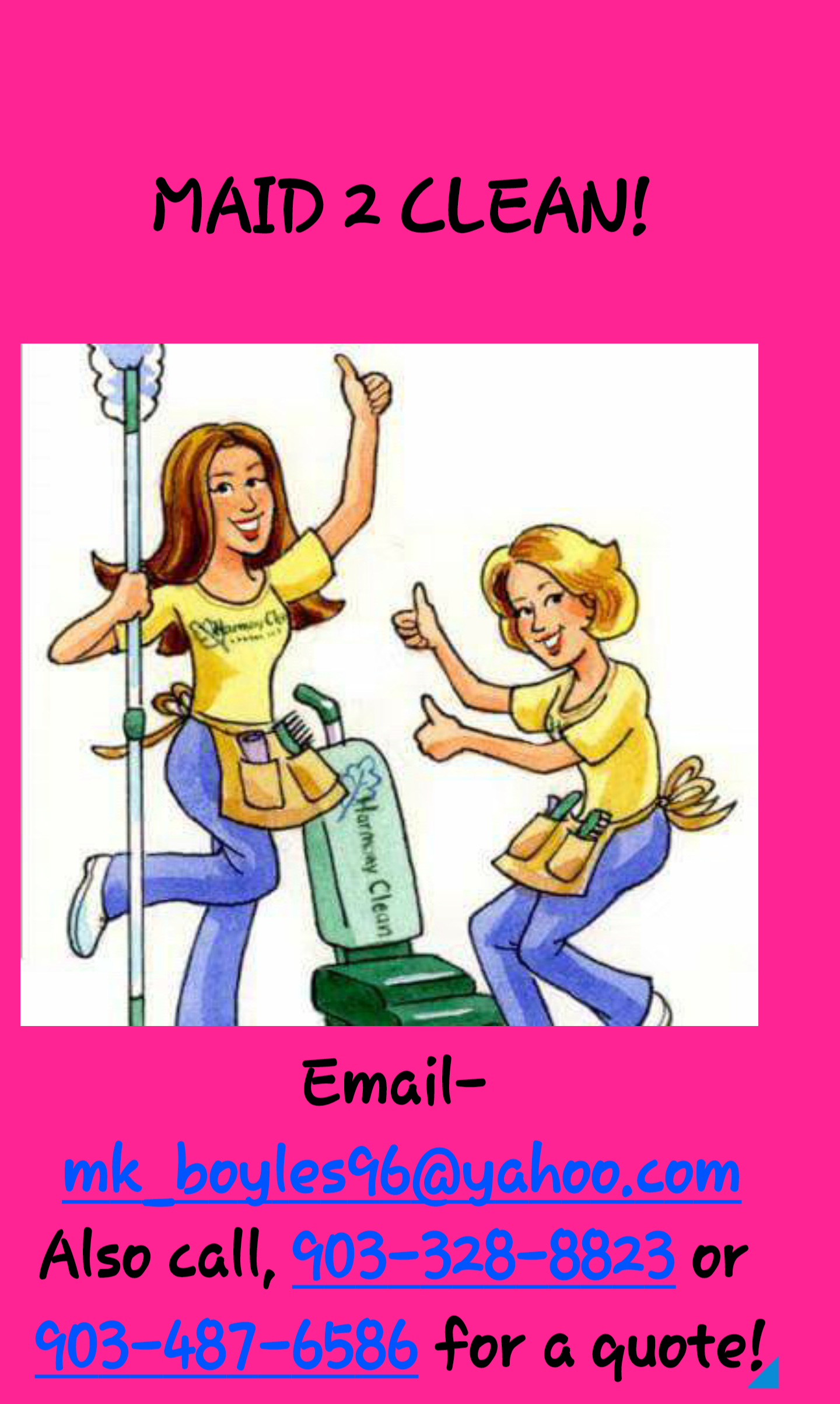 Maid 2 Clean Cleaning Services 1 Photo (903) 3288823 Denison, TX